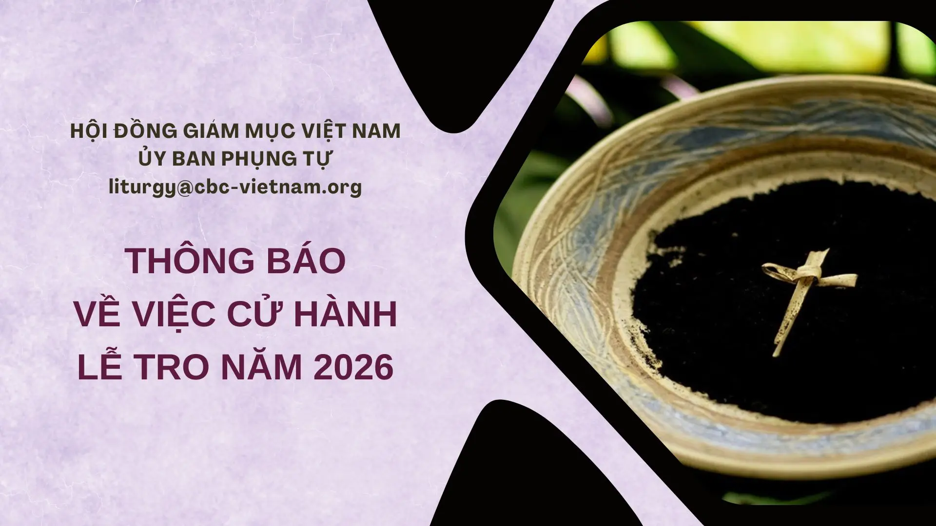 Ủy ban Phụng tự thông báo việc cử hành Lễ Tro năm 2026